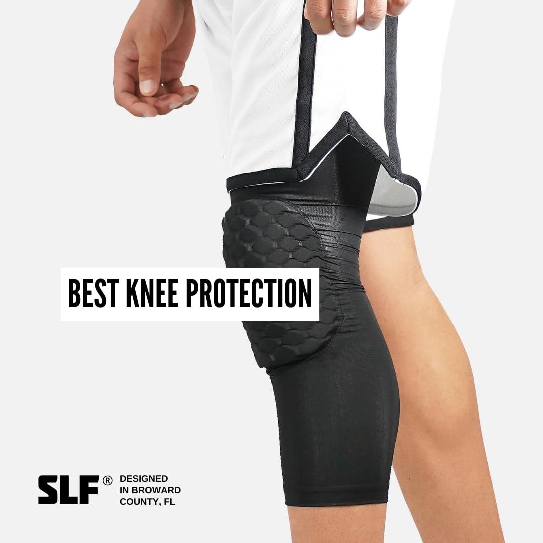 SLEEFS SLEEFS Basic Black Knee Pad - Compression Sleeve - Protection for Running, Volleyball, Basketball, All Sports - UPF 50+