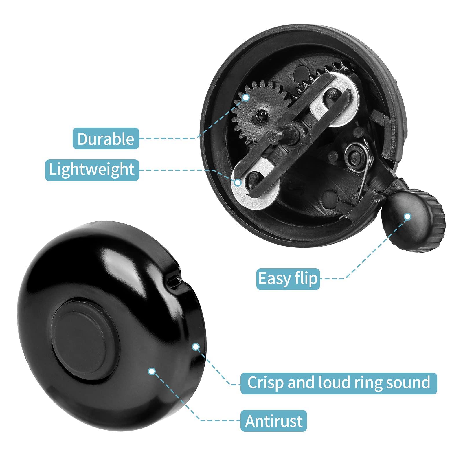 Xthuge Xthuge Classic Bike Bell, Aluminum Bicycle Bell, Loud Crisp Clear Sound Bicycle Bike Bell for Adults Kids(Black-Right Hand Use)