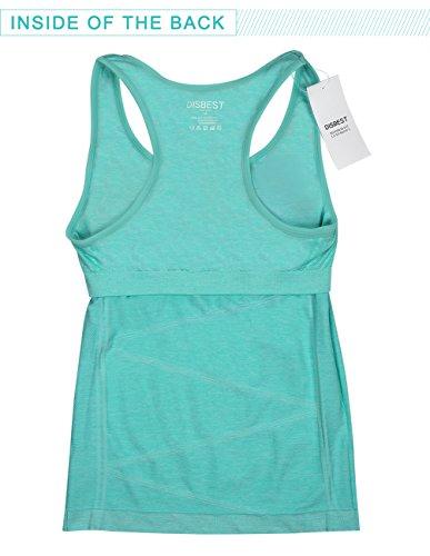 Disbest Disbest Yoga Tank Top, Women\'s Performance Stretchy Quick Dry Sports Workout Running Top Vest with Removable Pads