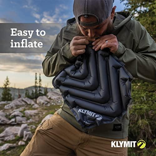 Klymit Klymit V Seat, Lightweight Inflatable Travel Cushion, Best for Camping, Bleachers, or Glassing Pad , Gray