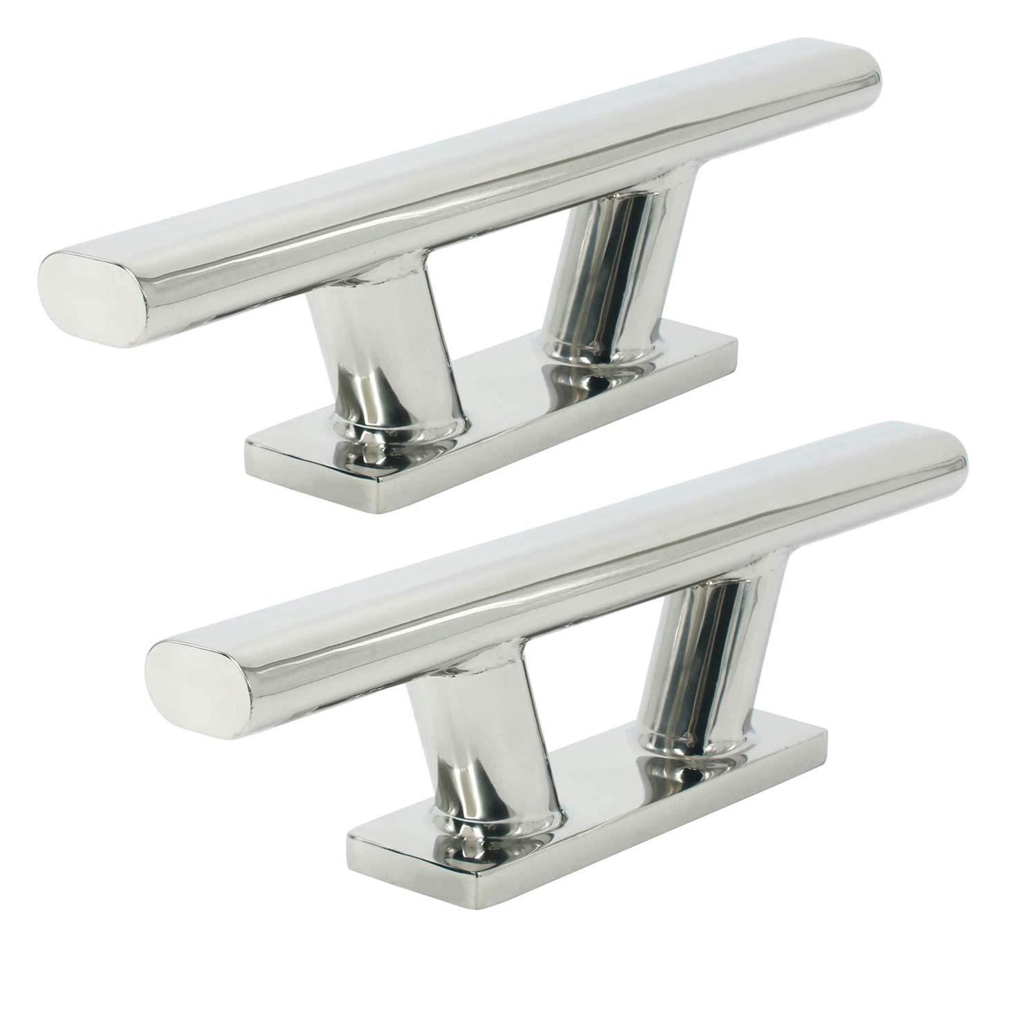 HYDDNice HYDDNice 2PCS 10\" Marine Boat Cleat 316 Stainless Steel Heavy Duty Cleat Stylish Mooring Bollard Cleat