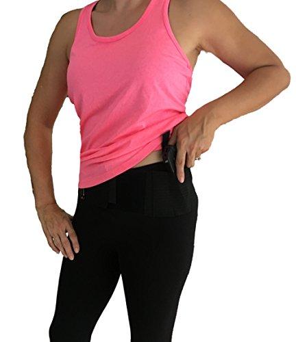 AlphaHolster AlphaHolster Women's Side Draw Belly Band Gun Holster with Dual Magazine Holster, Left or Right Hand Draw Concealed Carry (X-Large Black)