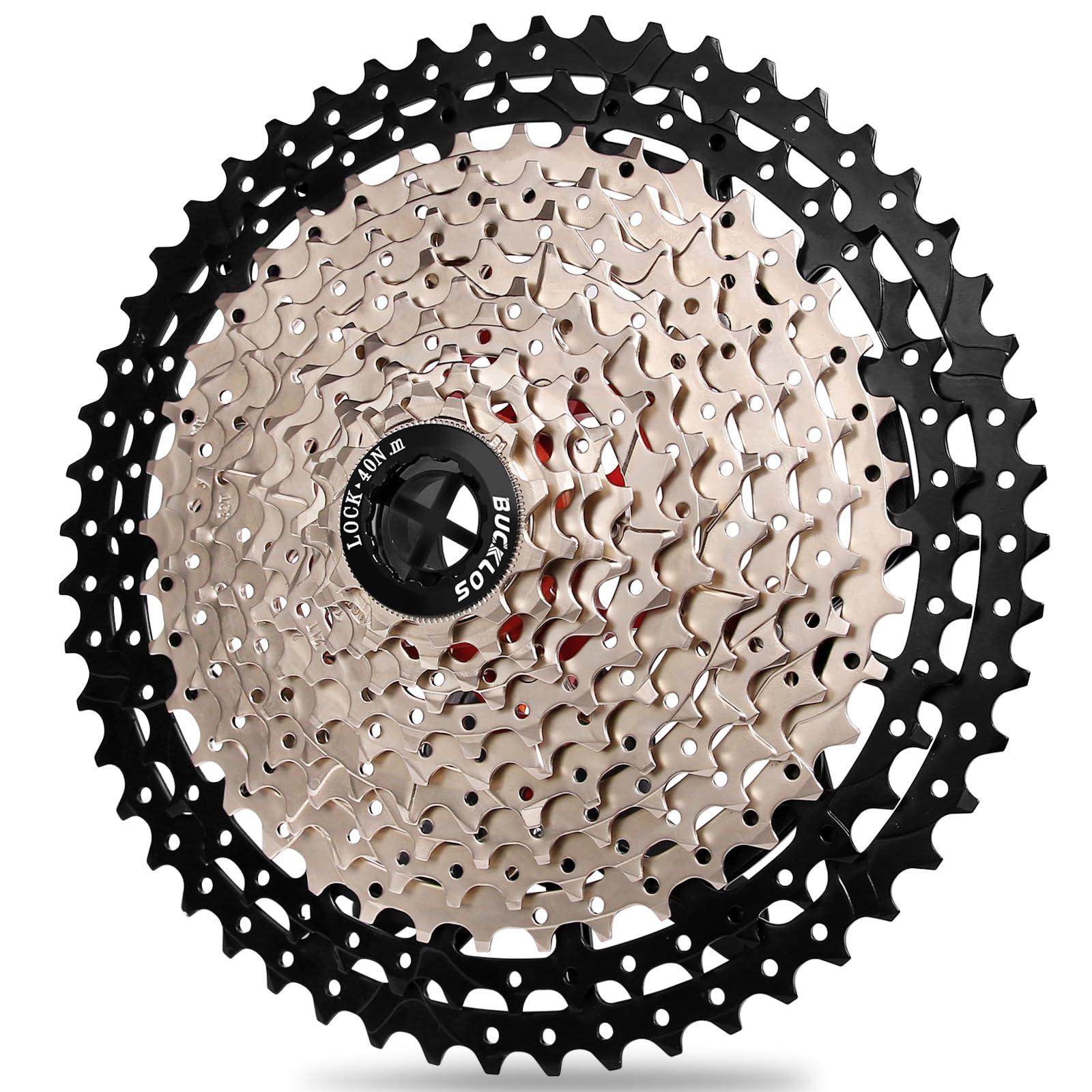 BUCKLOS BUCKLOS 8/9/10/11/12 Speed Cassette Ultra-Light 11-25/28/32/34/36/40/42/46/50/67T Bike Cassette Fit Mountain Bike/Road Bike/XC/DH/AM,Compatible with Shimano Sram HG Hub Driver