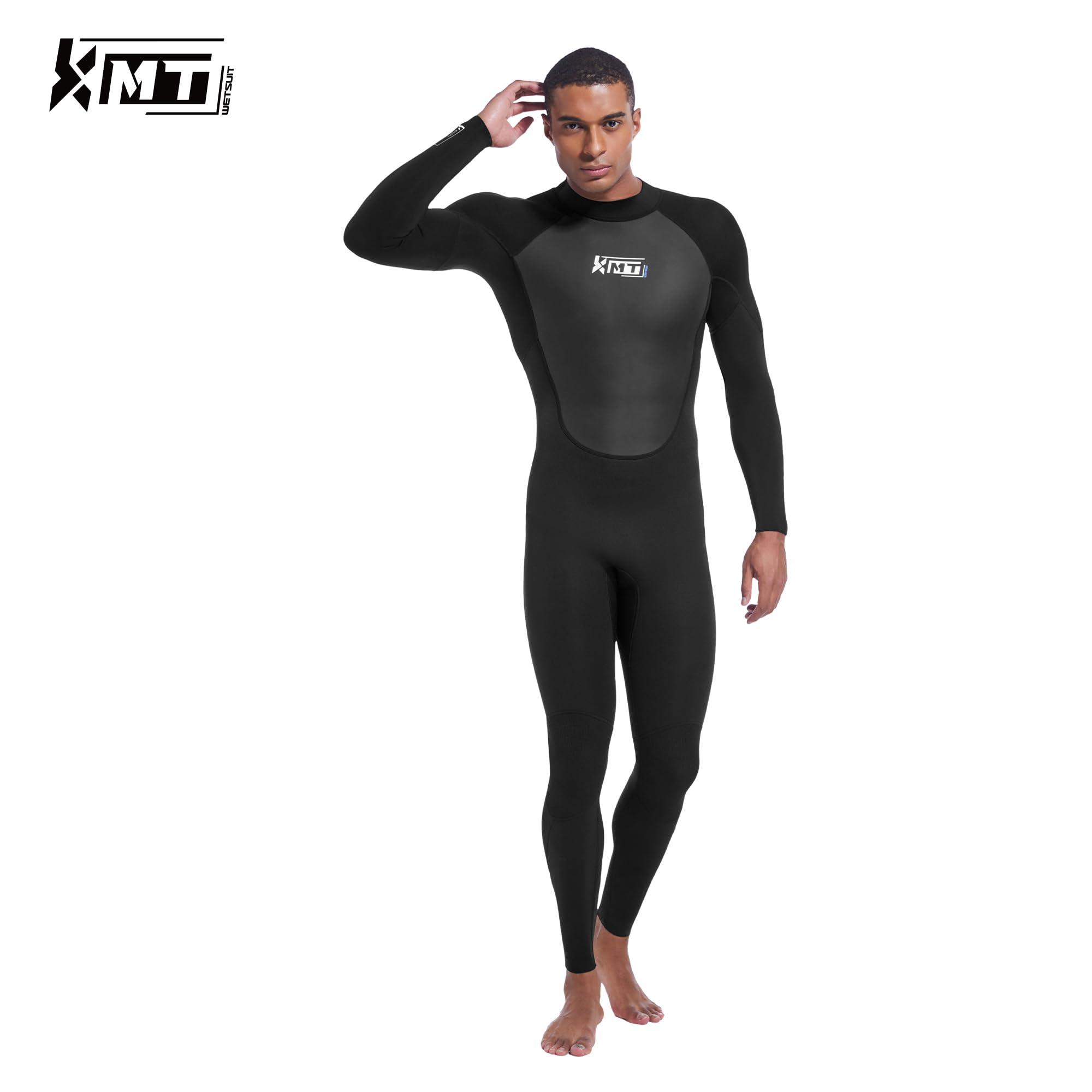 KMT KMT Wetsuit for Men, 3/2mm Wetsuits Neoprene Fullbody Back Zip Wet Suits Keep Warm in Cold Water