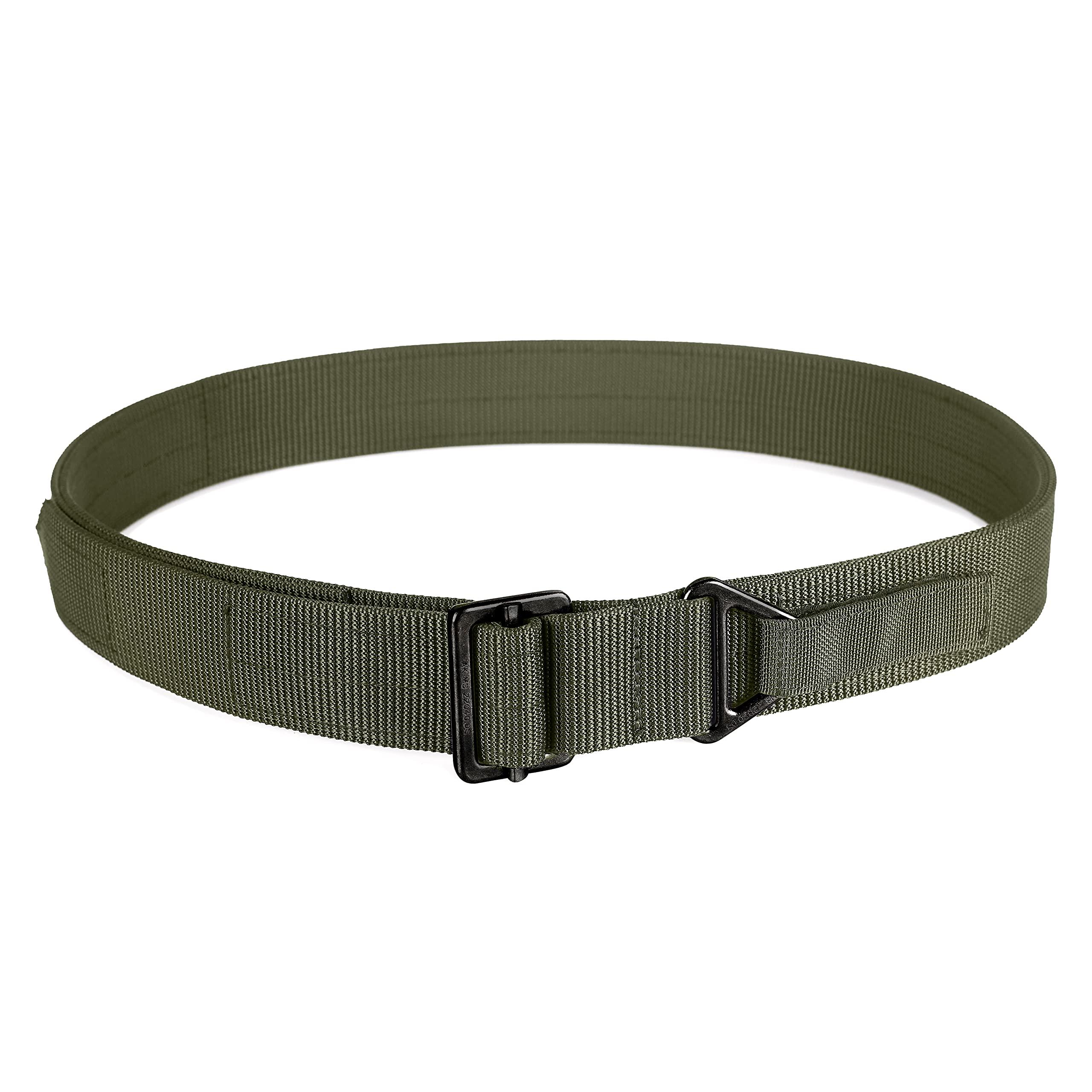 WOLF TACTICAL WOLF TACTICAL Heavy Duty Riggers Belt - Stiffened 2-Ply 1.75 Nylon EDC Gun Belt (OD Green, M (34-39))