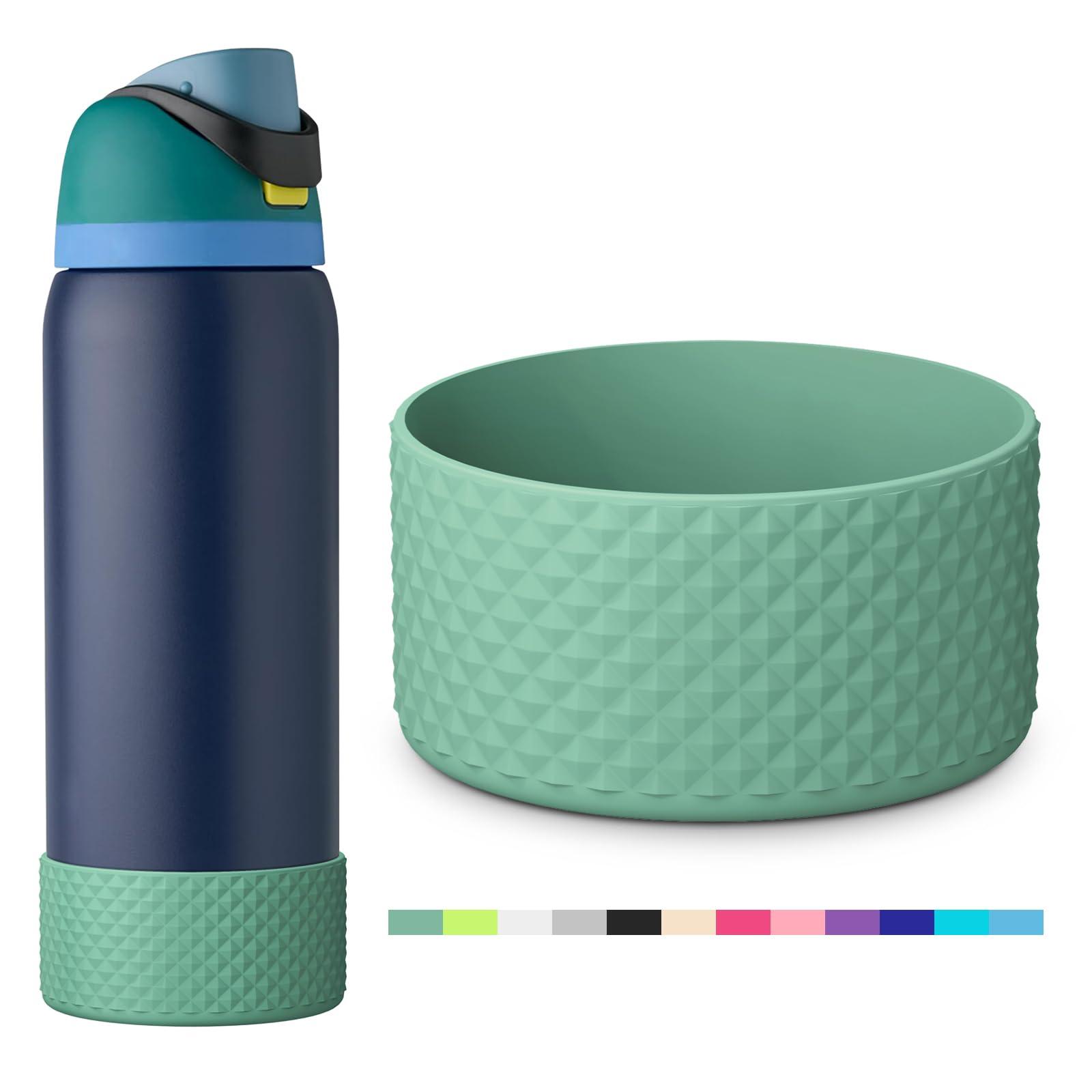 yoelike yoelike Silicone Water Bottle Boot for Owala 40 oz, 2PCS Anti-Slip Protective Sleeve for FreeSip/Twist/Flip, Watter Bottle Accessories, Bottom Bumper Cover, Dishwasher Safe, BPA Free