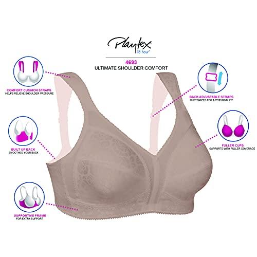 PLAYTEX Playtex Women's 18 Hour Ultimate Shoulder Comfort Wireless Bra US4693