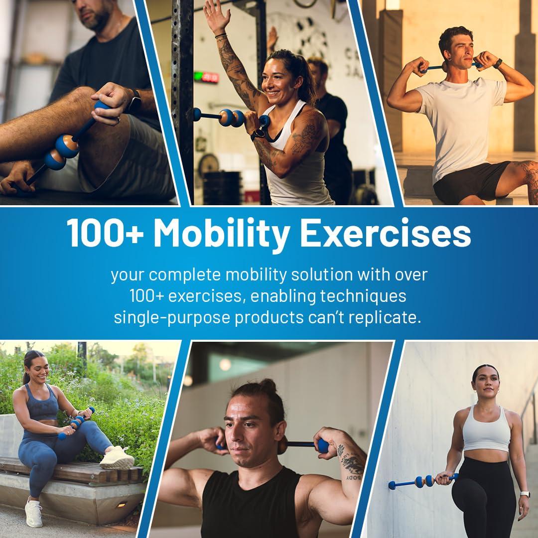 MOBO SYSTEM MOBO | 7-in-1 Myofascial Release Tool & Trigger Point Massager Tool | Massage Stick, Muscle Roller Stick & Foam Rollers Alternative | Deep Tissue Pain Relief & Improved Mobility