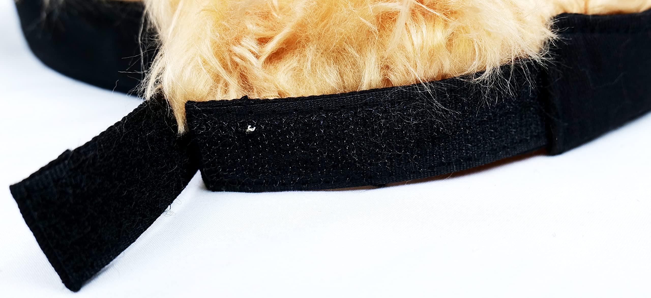 HAFKOIS Men's Visor with Hair Fake Hairs Visor Hat with Hair for Men Funny Spiked Sun Hats Novelty Baseball Wig Caps Birthday Gift (Gold and Black)