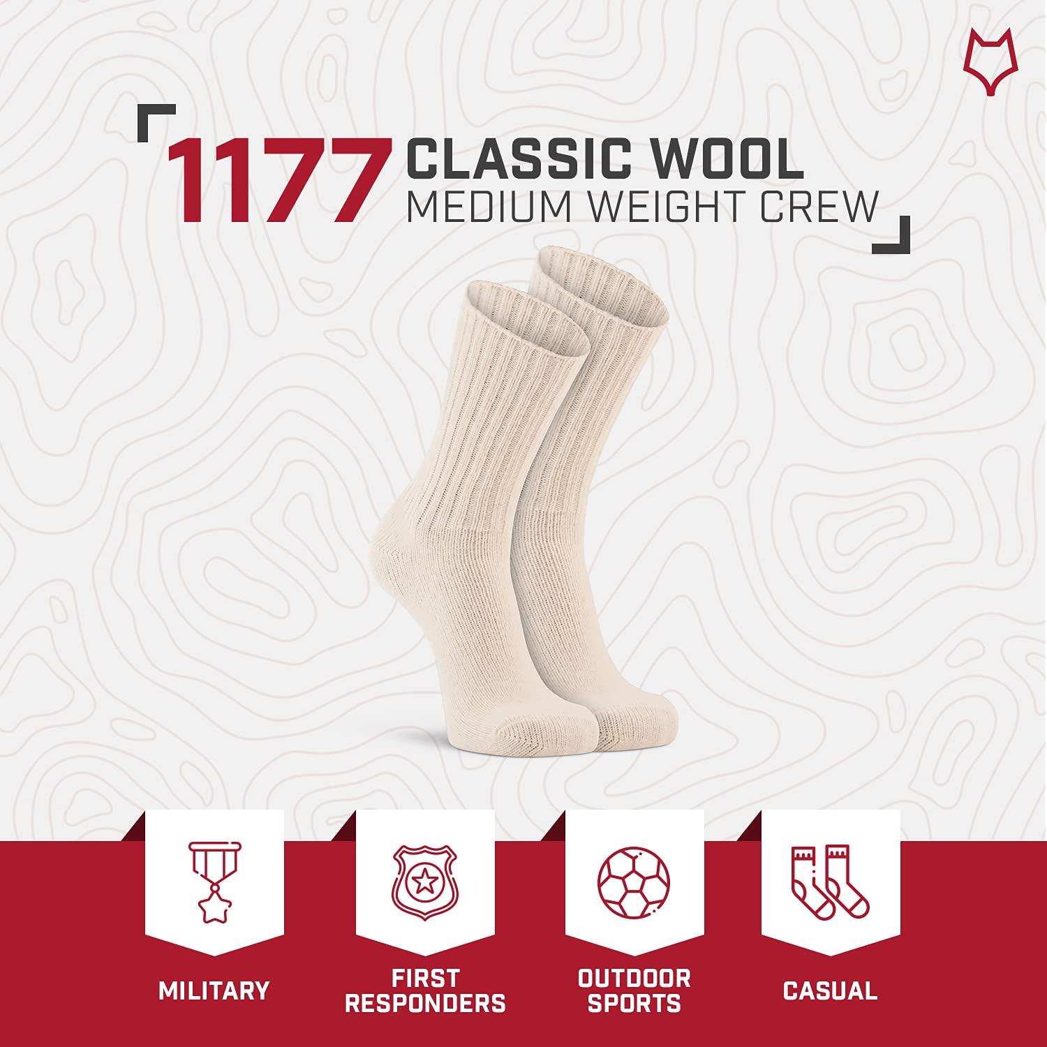 FoxRiver Fox River Classic Wool Crew Sock, Everyday Sock, Easy Care, Shock Absorbing, Comfortable for Outdoor Activities, Natural, Medium
