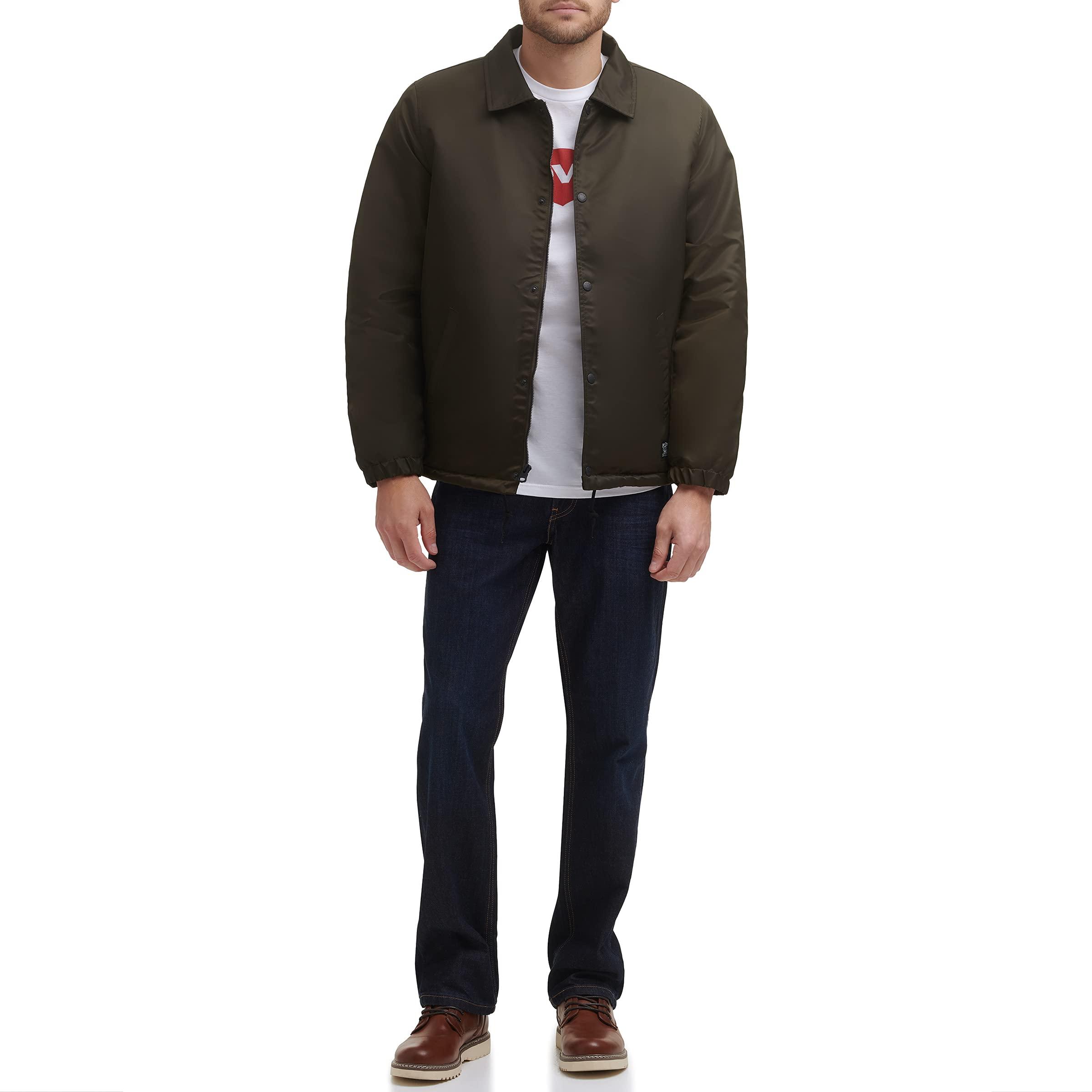 Levi's Levi's Men's Retro Coaches Jacket, Olive Sherpa Lined, Small