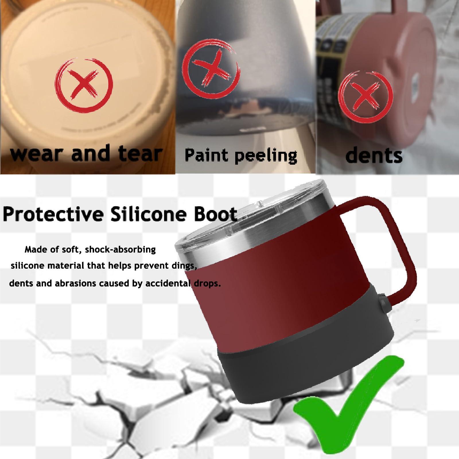 Wuryuema Wuryuema Protective Silicone Boot Compatible with YETI Rambler 10oz Mug&YETI Rambler 14oz Mug/Stackable Mug/BPA Free Bottom Silicone Sleeve Cover/Camping Mug Bottom Protector Sleeve Accessories