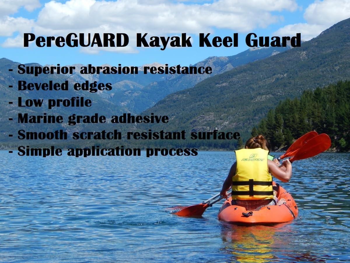 PereGuard PereGuard Kayak Keel Guard 4\" Width White (14 feet) Kayak Canoe Protective Guard Abrasion Resistance
