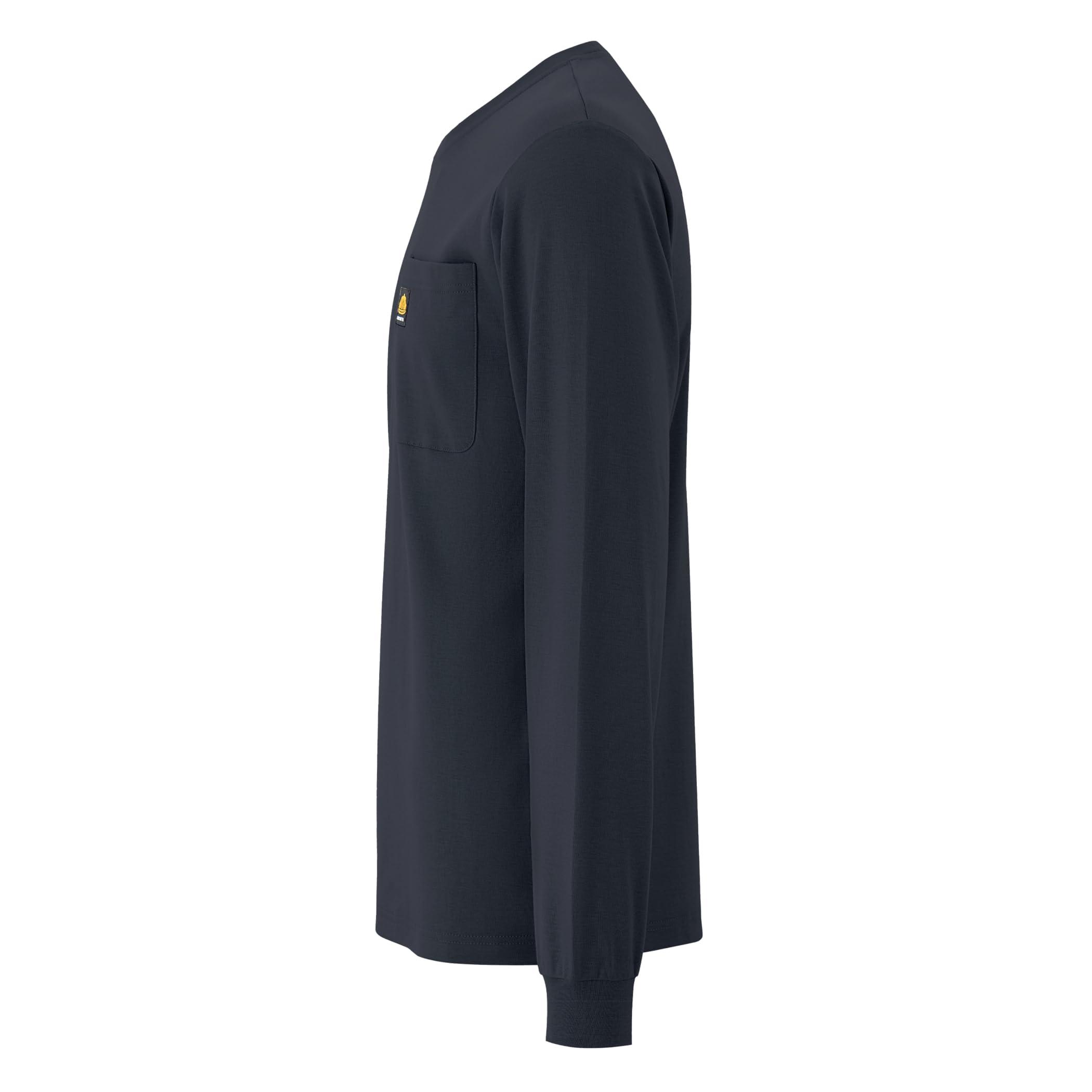 WORKWEYA WORKWEYA FR Shirts for Men 6.5oz Flame Resistant Shirt Lightweight NFPA 2112 Long Sleeve Shirt Blue