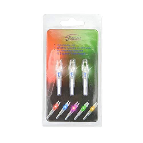 SHARROW SHARROW Archery Arrows Nock LED Lighted Nocks Hunting Shooting Luminous Lighted Compound Recurve Bow Glowing Arrow Nock Tail Fit 4.2mm Arrow Shaft 6pcs (Blue)
