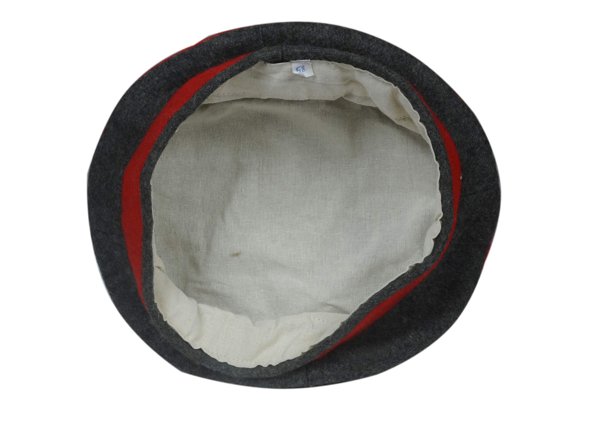 Warcraft Exports Warcraft Exports German Reproduction Kratzchen Feldmutzen Field Cap M1907 Monarchy Empire Uniform Cap (60 CM) Grey Red