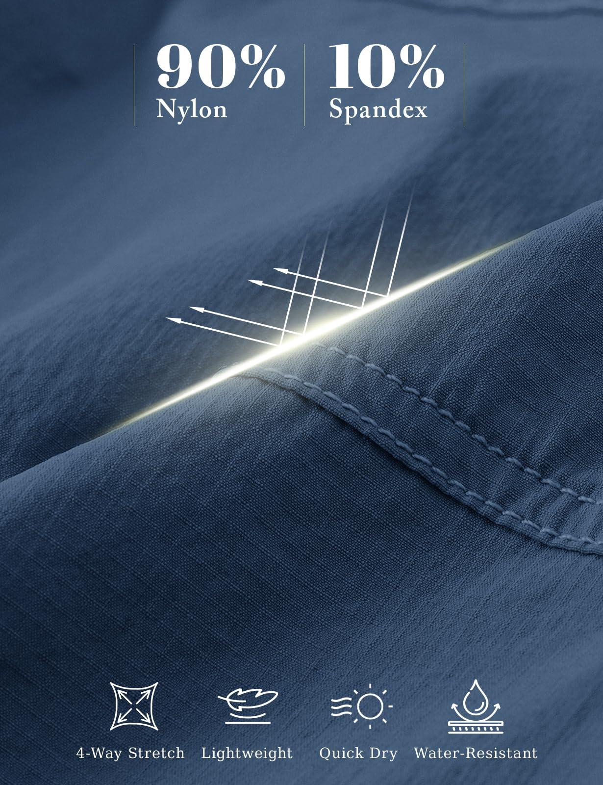 Rdruko Rdruko Men's Hiking Cargo Shorts 9" Quick Dry Lightweight Travel Work Casual Shorts with Zipper Pockets Pockets(Denim Blue, US 40)