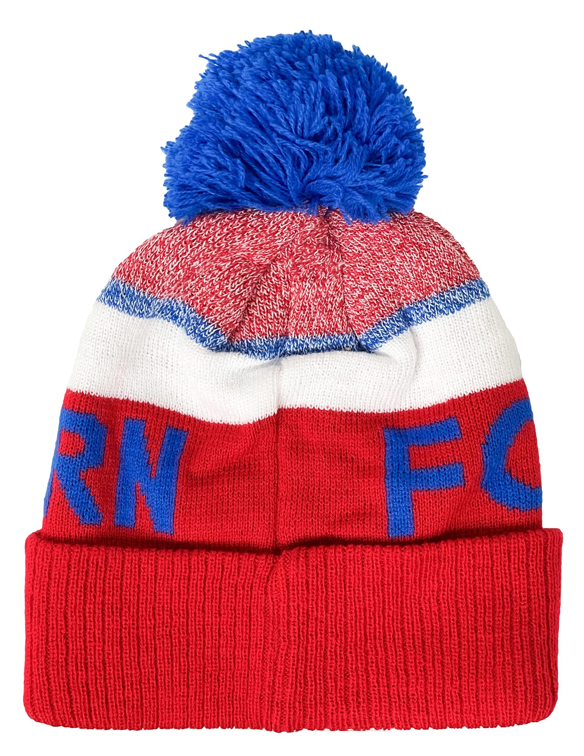 Fan Ink Fan Ink Bayern Munich Beanie, Knit Skull Winter Hat, Bayern Munich Soccer Beanie White