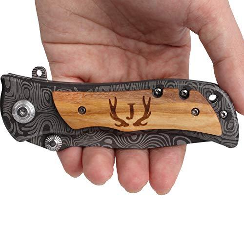 Fanfoobi Fanfoobi Laser Engraved Pocket Knife with Monogrammed J for Him
