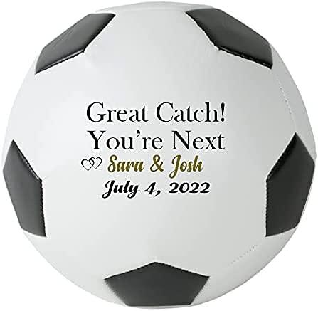 Ballstars Custom Personalized Wedding Soccer Ball (Full, with Base)