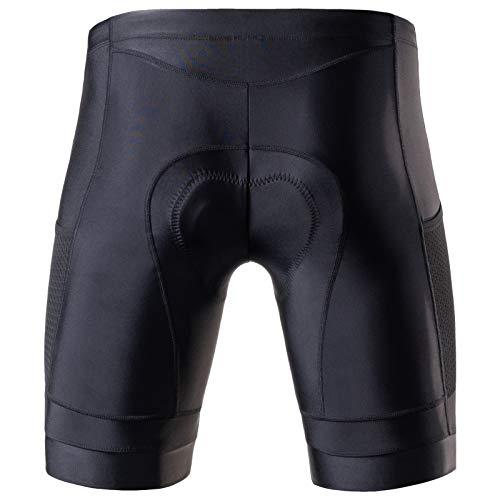 MY KILOMETRE MY KILOMETRE Triathlon Shorts Mens 9\" with Adjustable Drawstring Easy Reach Leg Pockets Chamois for Long-Distance Tri Race