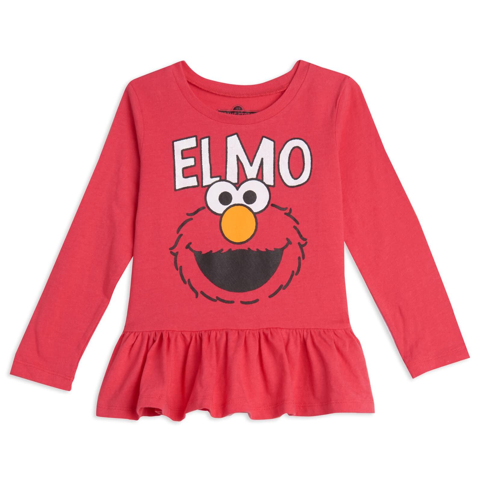 Sesame Street Sesame Street Elmo Toddler Girls 2 Pack T-Shirts Multicolored 3T