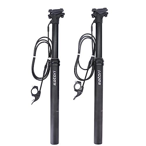 DJC Components DJC MTB Dropper Seatpost Height Adjustable 125mm Travel Stroke External Cable Routing Remote Control Satori(External 31.6mm Diameter)