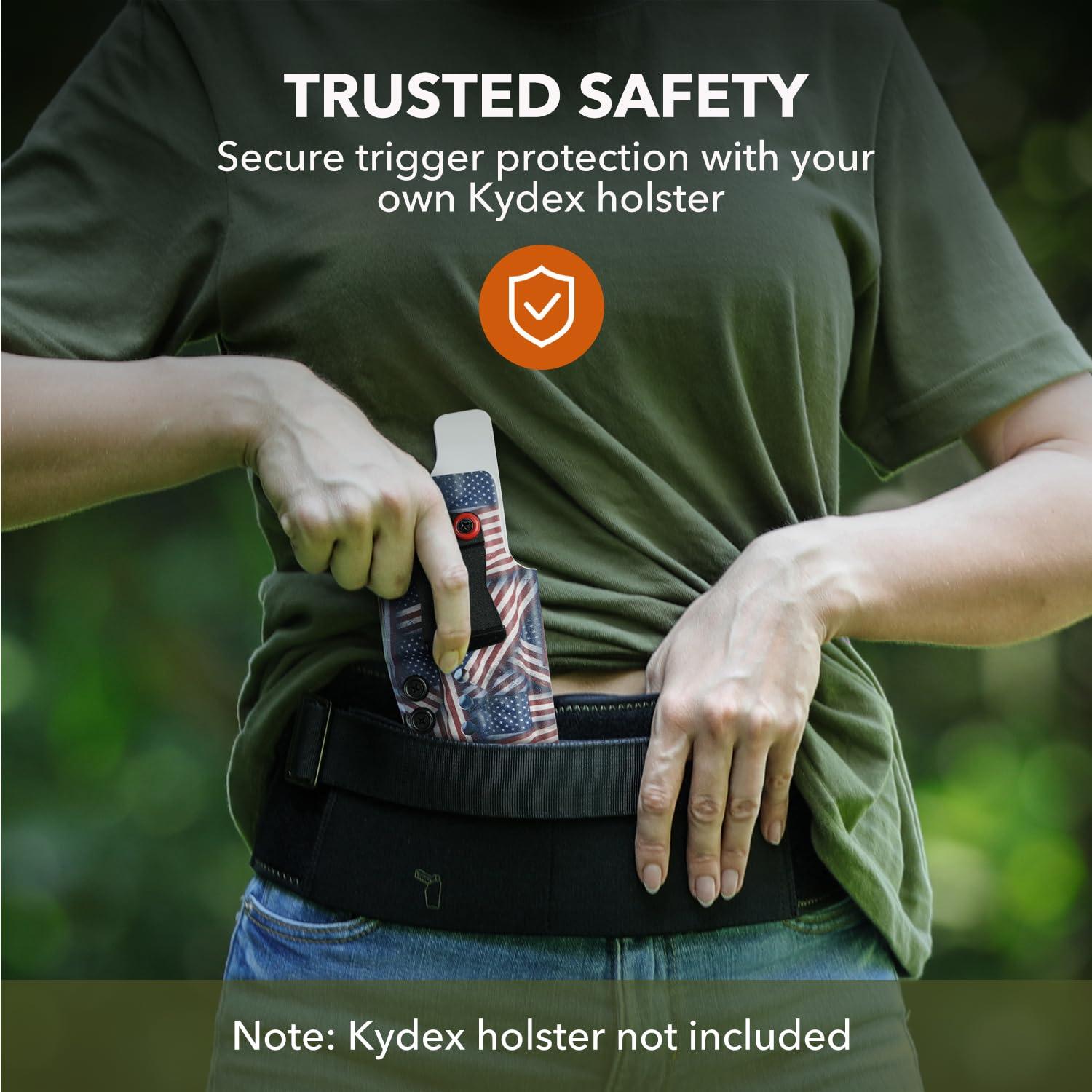 MUNALO MUNALO Belly Band Holster for Women & Men Gun Holsters for Concealed Carry Tactical Pistol Belt Compatible with Any Kydex Holster for Running, Hiking, Jogging & EDC (Kydex Holster not Included) Size 2