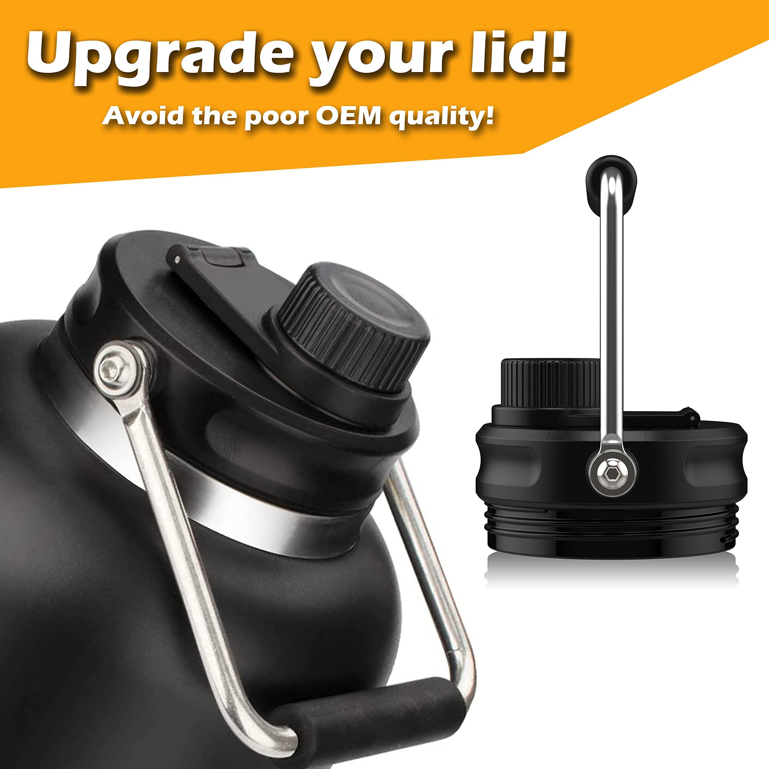 Jmoe USA Jmoe USA Improved Jug Lid for RTIC Half Gallon and One Gallon Jugs | Replacement Lid With Upgraded Features, Better Cap, Rubber Grip, Thicker Steel, and Better Gasket | Made of BPA Free Plastic