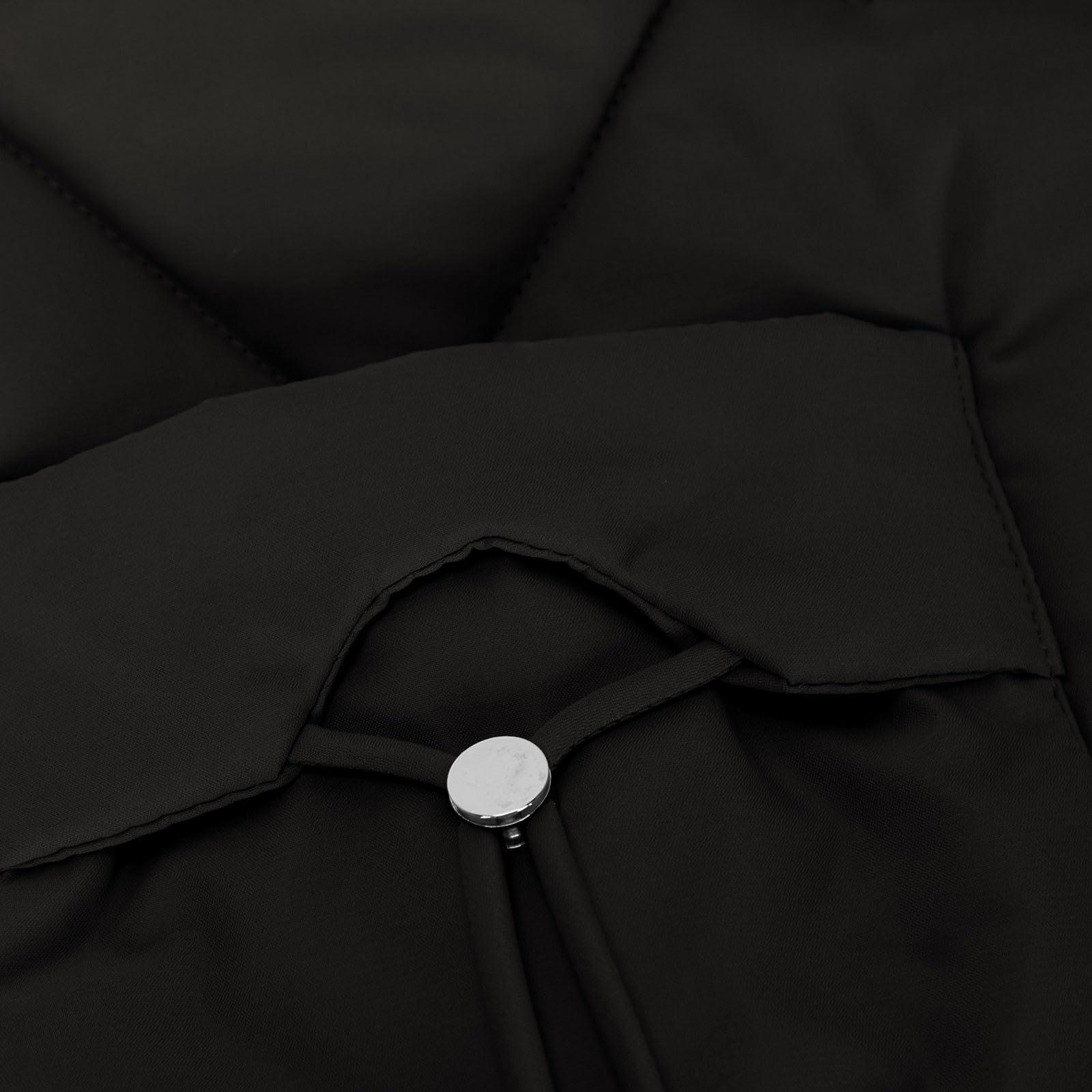 Lmdudan Lmdudan Womens Lightweight Puffer Jacket 2024 Warm Long Sleeve Quilted Padded Coat with Pockets Zipper Thickened Outerwear