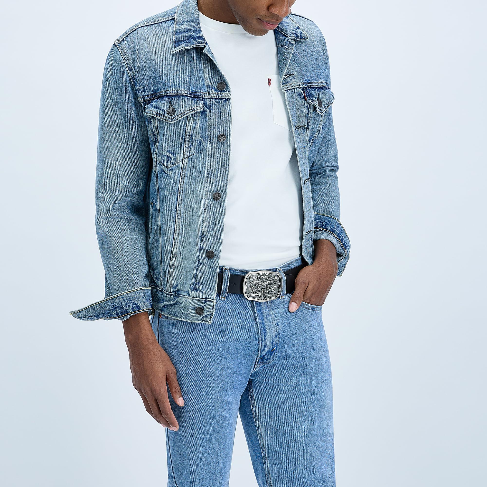 Levi's Levi's Men's Leather Belt With Antiqued Buckle,Black,36