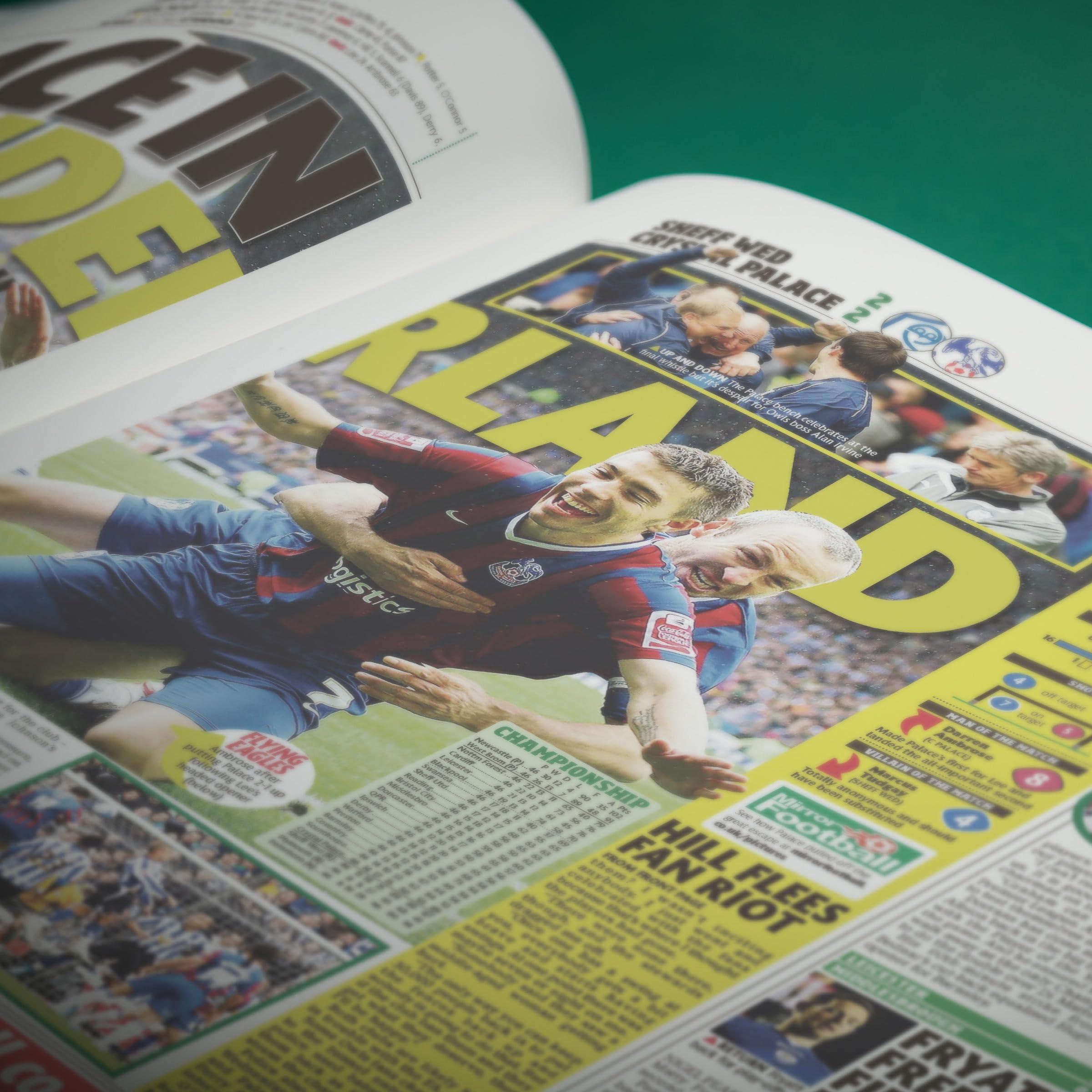 Historic Newspapers Crystal Palace Soccer - UK Sporting History Told Through Archive Newspaper Coverage - Sporting Fan Gift - UK Football History - Add a Name On The Cover for Free - (Crystal Palace)