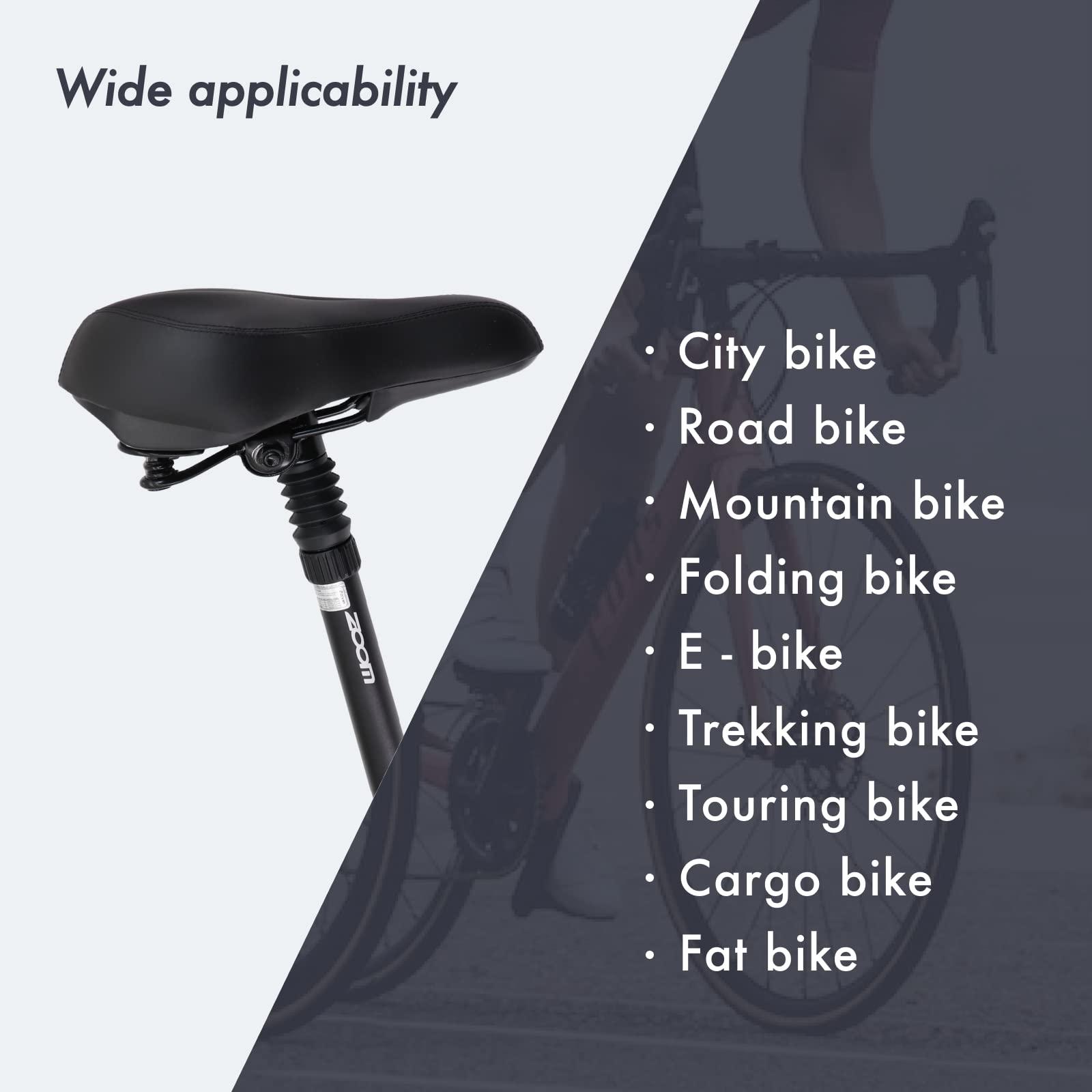 DJC Components DJC Suspension Seatpost Straight Pillar Headless Bike Seat Post Shock Absorber for City Bike MTB 25.4 27.2 28.6 30.4 30.9 31.6mm(30.4mm Black)