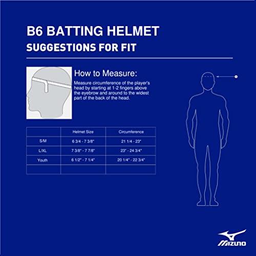 Mizuno Mizuno B6 Adult Baseball Batting Helmet, White, Small/Medium