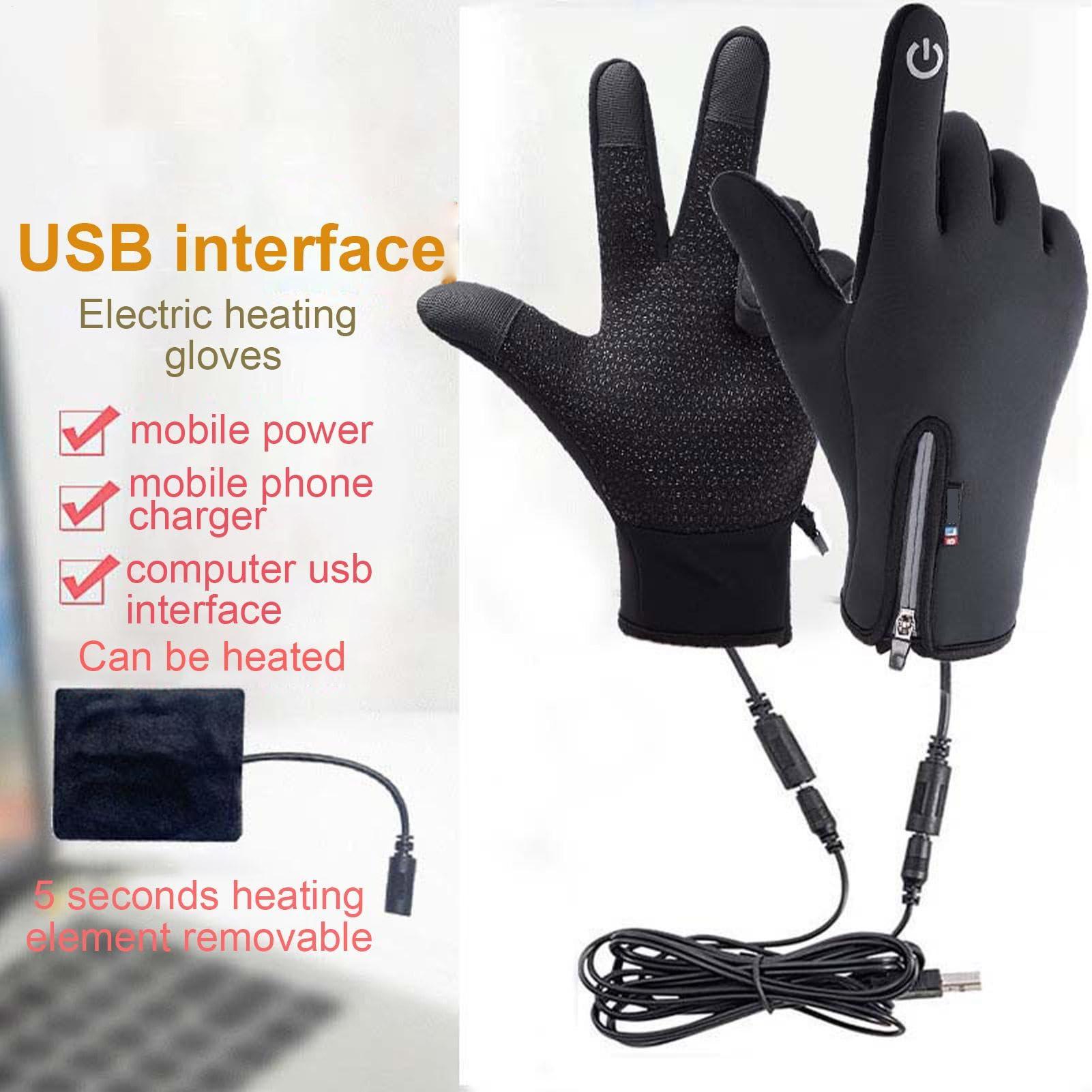 Generic Heated Gloves for Men Women, Rechargeable Heated Electric Gloves,Touch-Screen Ski Gloves - Windproof Snow Mittens Ski Gloves Winter Must Have for Women Men for Ski Riding