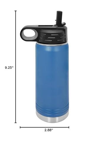 Polar Camel Polar Camel 20 oz Stainless Steel Water Bottle with Flip Top Lid and Straw (Royal Blue)
