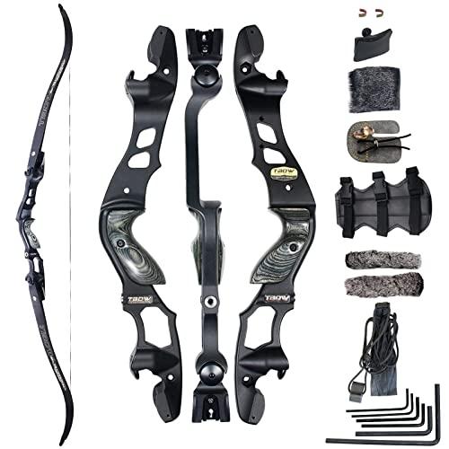 TBOW TBOW 62 ILF Recurve Bow with Gordon Limbs 30-60Lbs for Adult Archery Competition Athletic Right Hand (50Lbs)