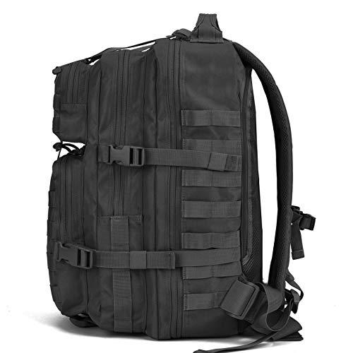 unp REEBOW GEAR Military Tactical Backpack Large Army 3 Day Assault Pack Molle Bug Bag Backpacks Rucksacks for Outdoor Sport Hiking Camping Hunting 40L Black XC