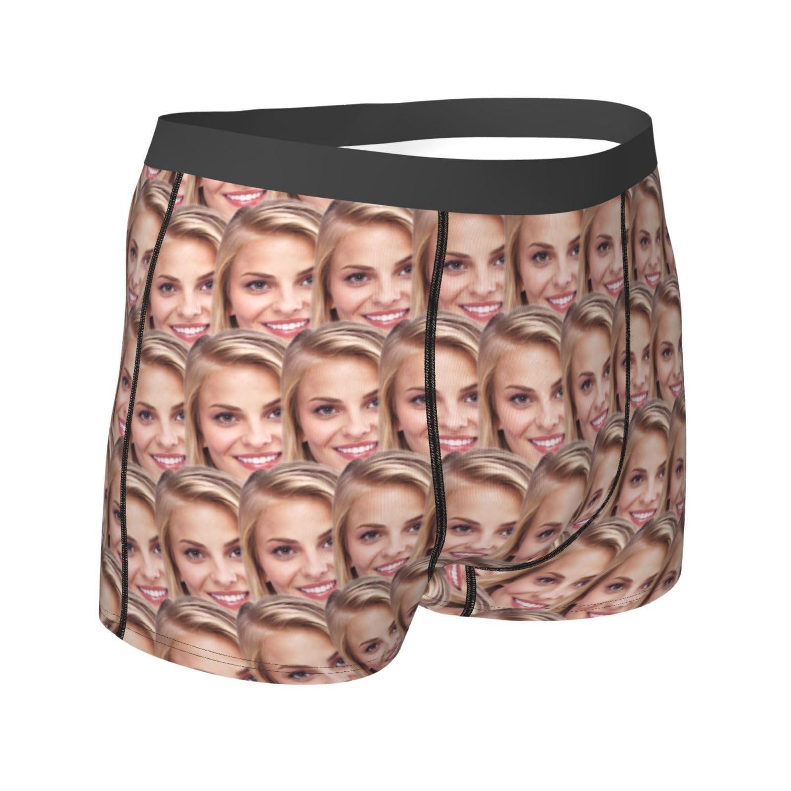 NineFit Basics Custom Underwear Personalized for Men, Custom Men's Underwear Boxer Shorts with Face, Personalized Gifts For Him Large