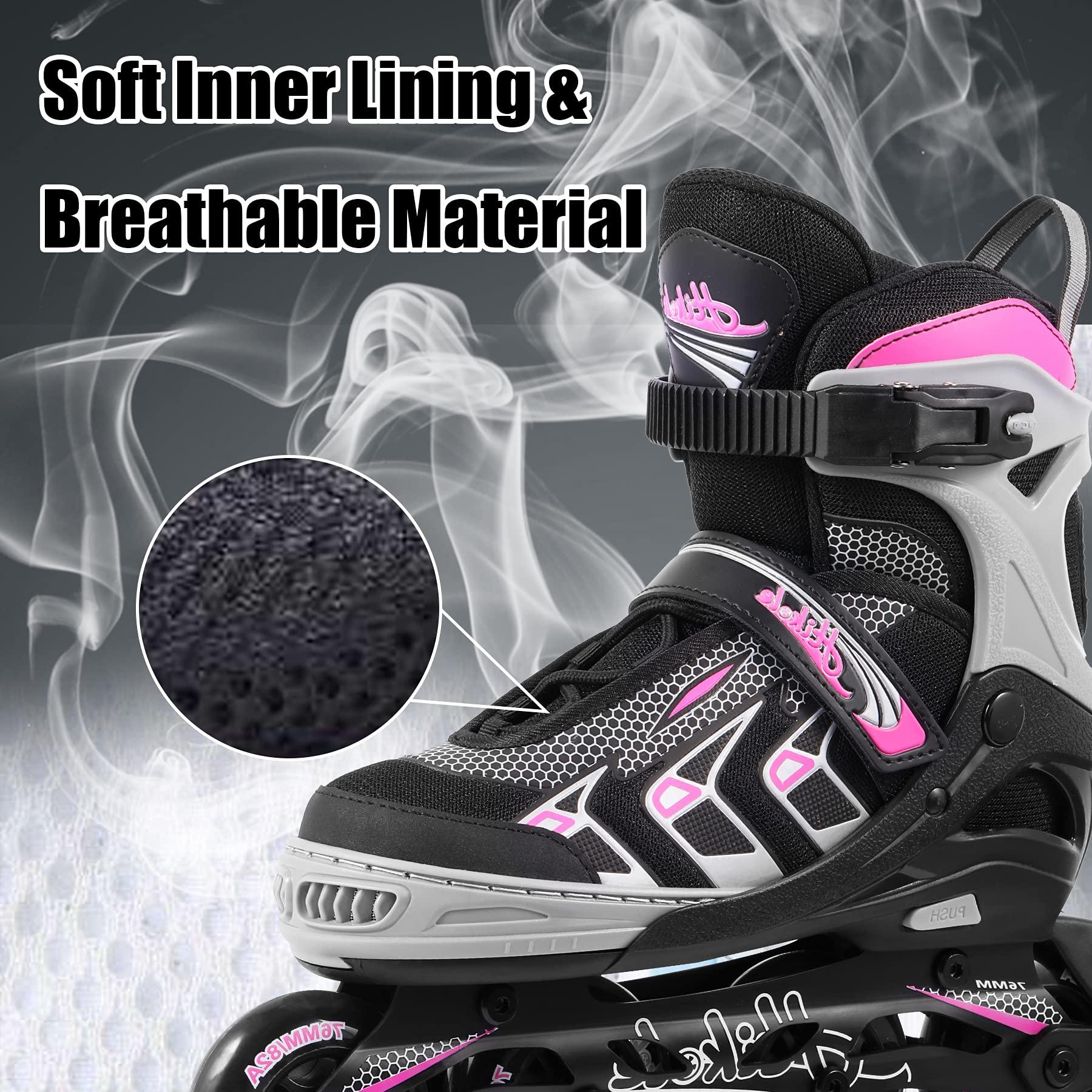 Hikole Hikole Adjustable Inline Skates for Kids and Adults,Outdoor Roller Blades Skates for Girls and Boys, Breathable Adult Female Roller Fitness Blades