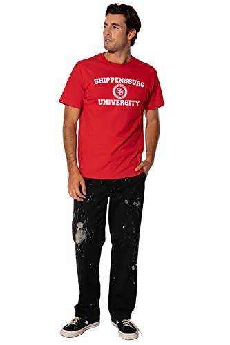 LOGOVISION Shippensburg University Official Circle Logo Short Sleeve Mens Cotton T-Shirt,Red, Small