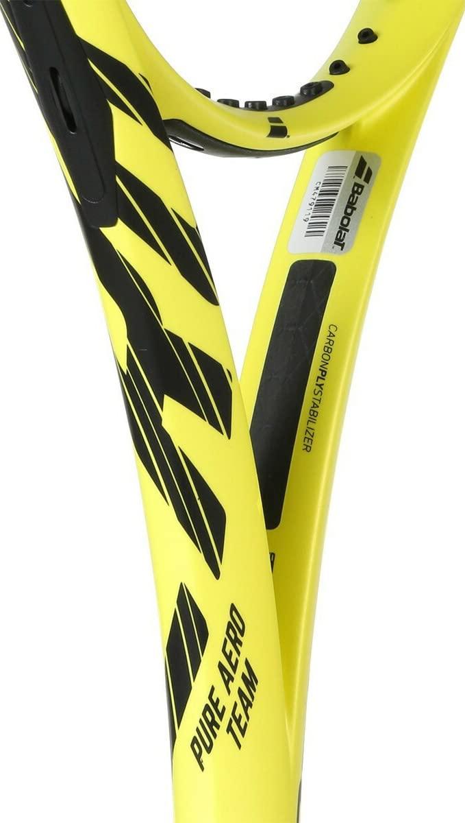 Babolat Babolat Pure Aero Team Tennis Racquet - Strung with 16g White Syn Gut at Mid-Range Tension (4\" Grip)