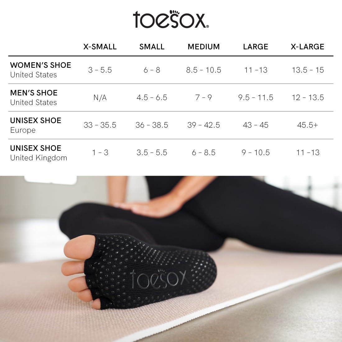 toesox Toesox Non-Slip Ankle Half Toe Grip Socks - Women\'s Pilates Socks with Grips for Yoga, Barre, and Dance