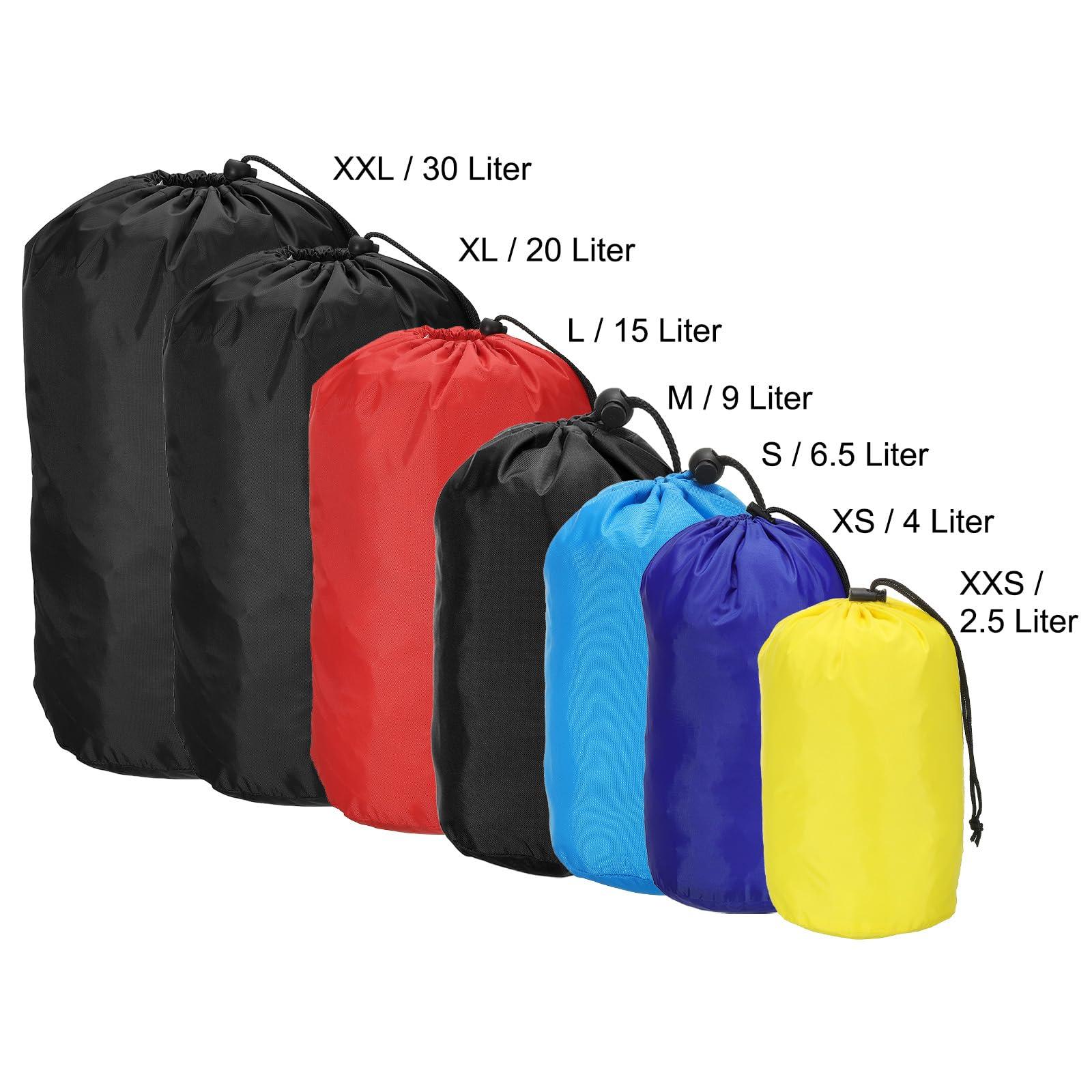PATIKIL PATIKIL Stuff Sack, 5 x 10 Inch Waterproof Outdoor Storage Sack Portable Drawstring Dust Flap Bag for Camping, Green