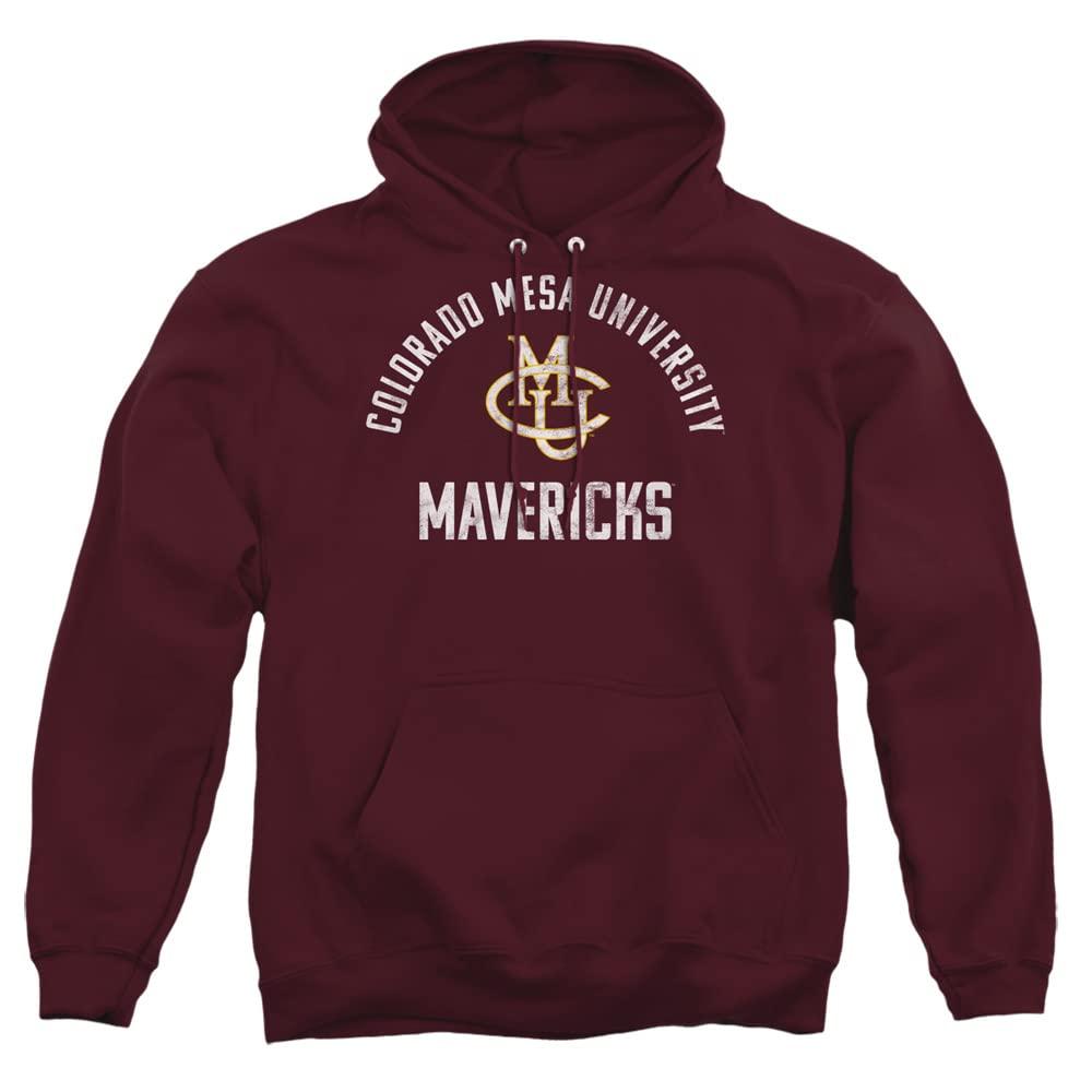 Colorado Mesa University Colorado Mesa University Official Mavericks Logo Unisex Adult Pull-Over Hoodie,Maroon, X-Large