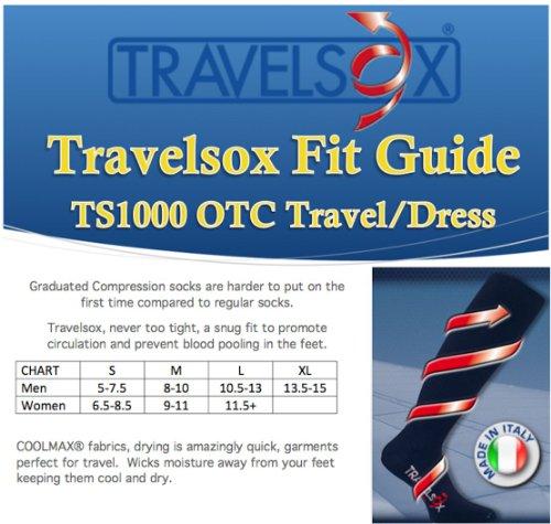 Travelsox Travelsox Flight Travel Socks OTC Patented Graduated Compression, TS1000, Brown, Small Unisex Sizing