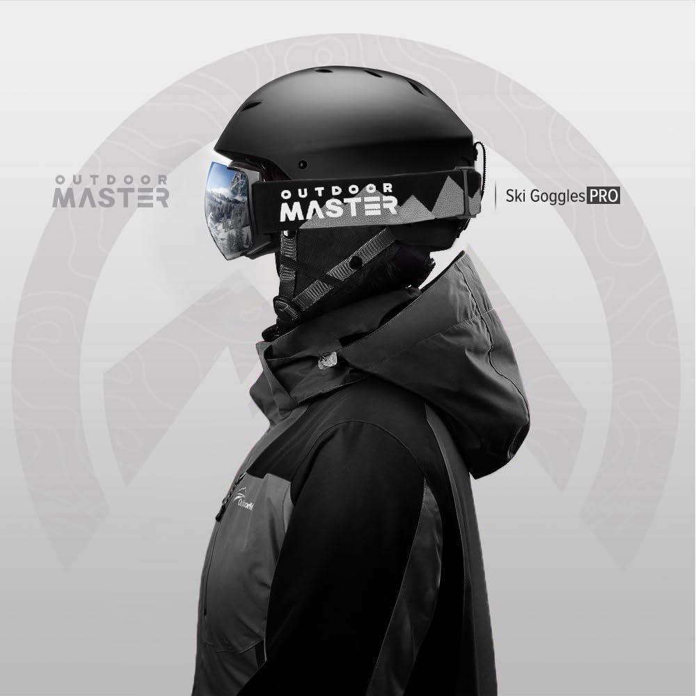 OutdoorMaster OutdoorMaster Ski Goggles PRO - Frameless, Interchangeable Lens 100% UV400 Protection Snow Goggles for Men & Women (VLT 10% Grey Lens Free Protective Case)