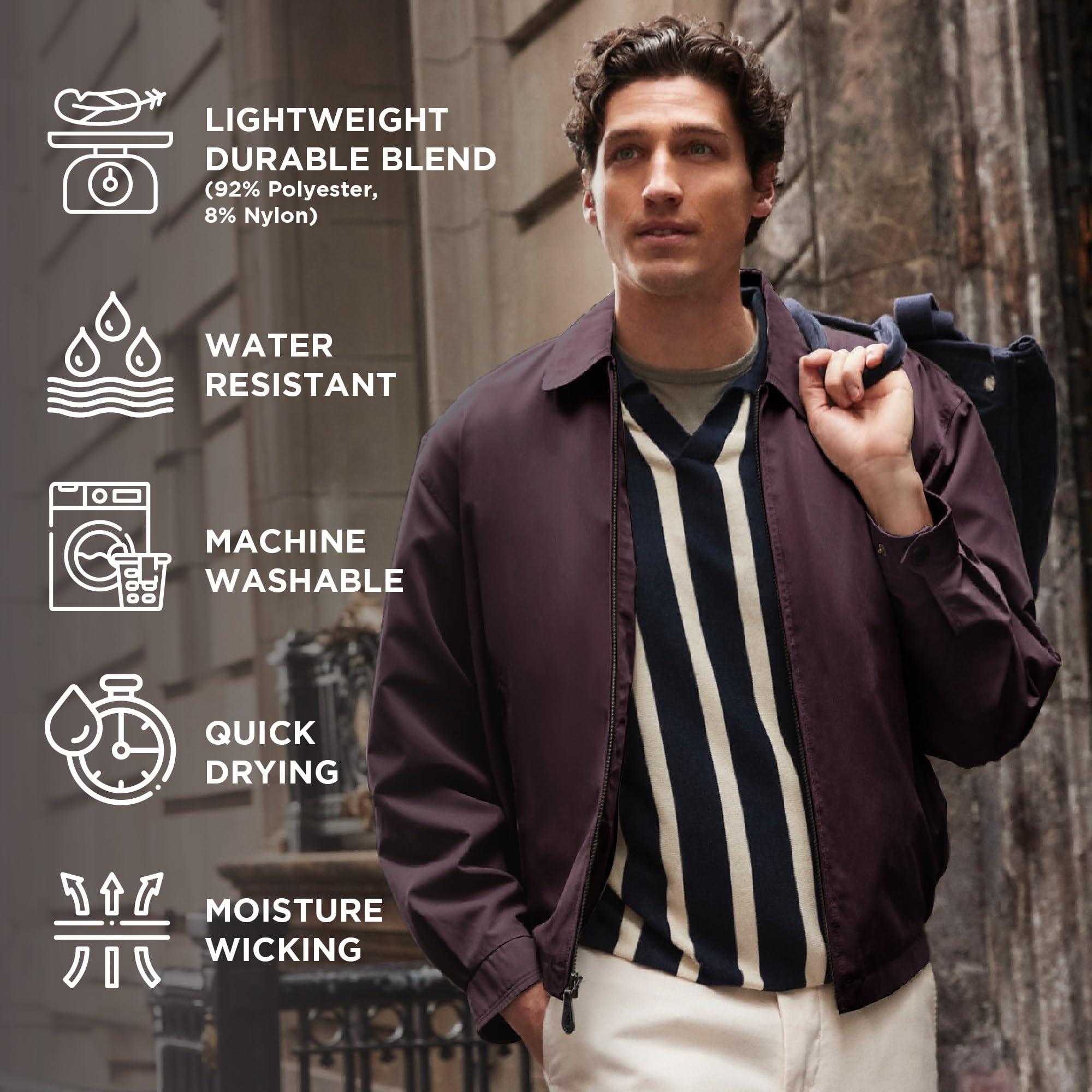 LONDON FOG London Fog Men\'s Auburn Zip-Front Golf Jacket (Regular & Big-Tall Sizes), Maroon, Large