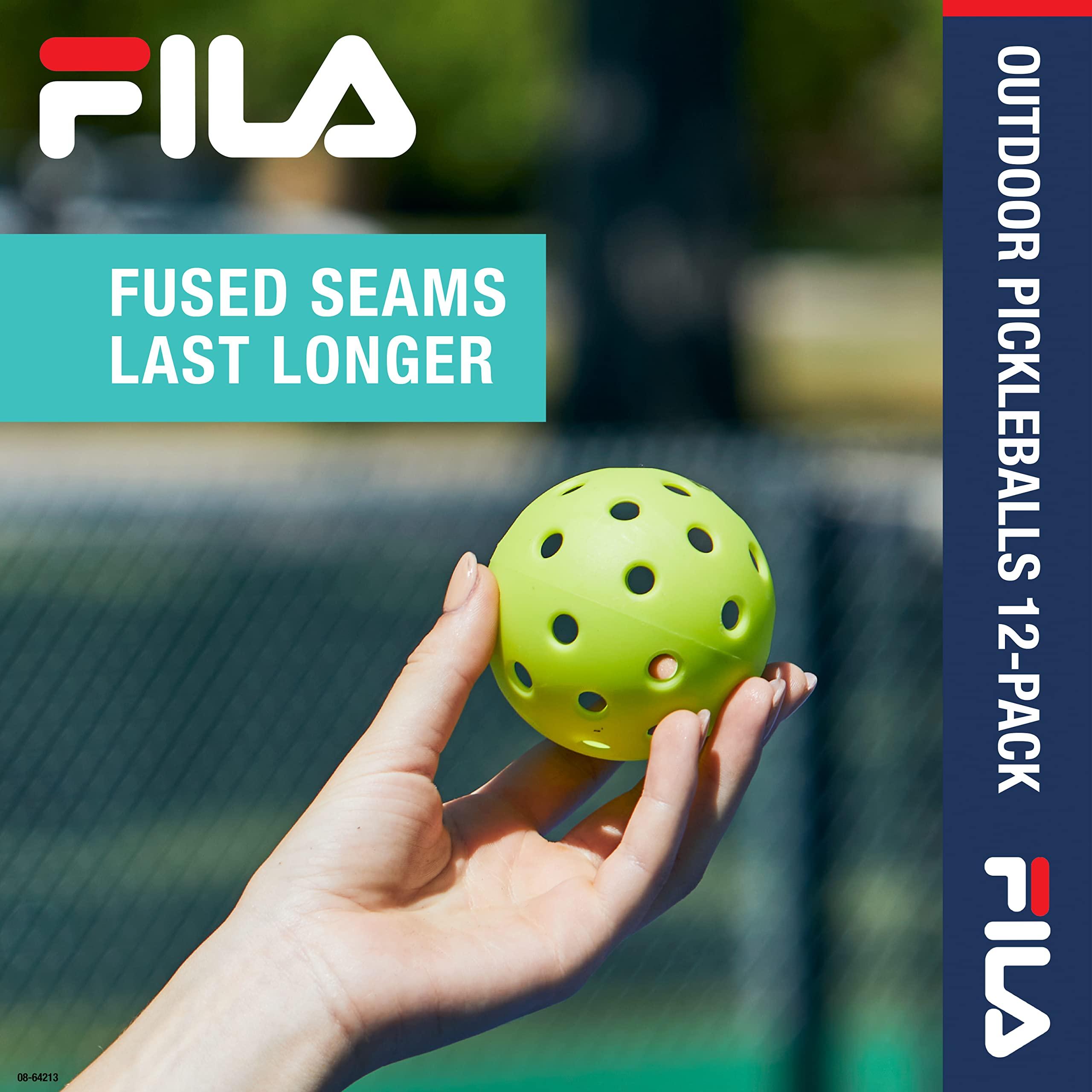 FILA Accessories FILA Accessories Outdoor Pickleball Balls - Official Outdoor Pickleballs, Regulation Size with 40 Holes (Lime Green), Pack of 4