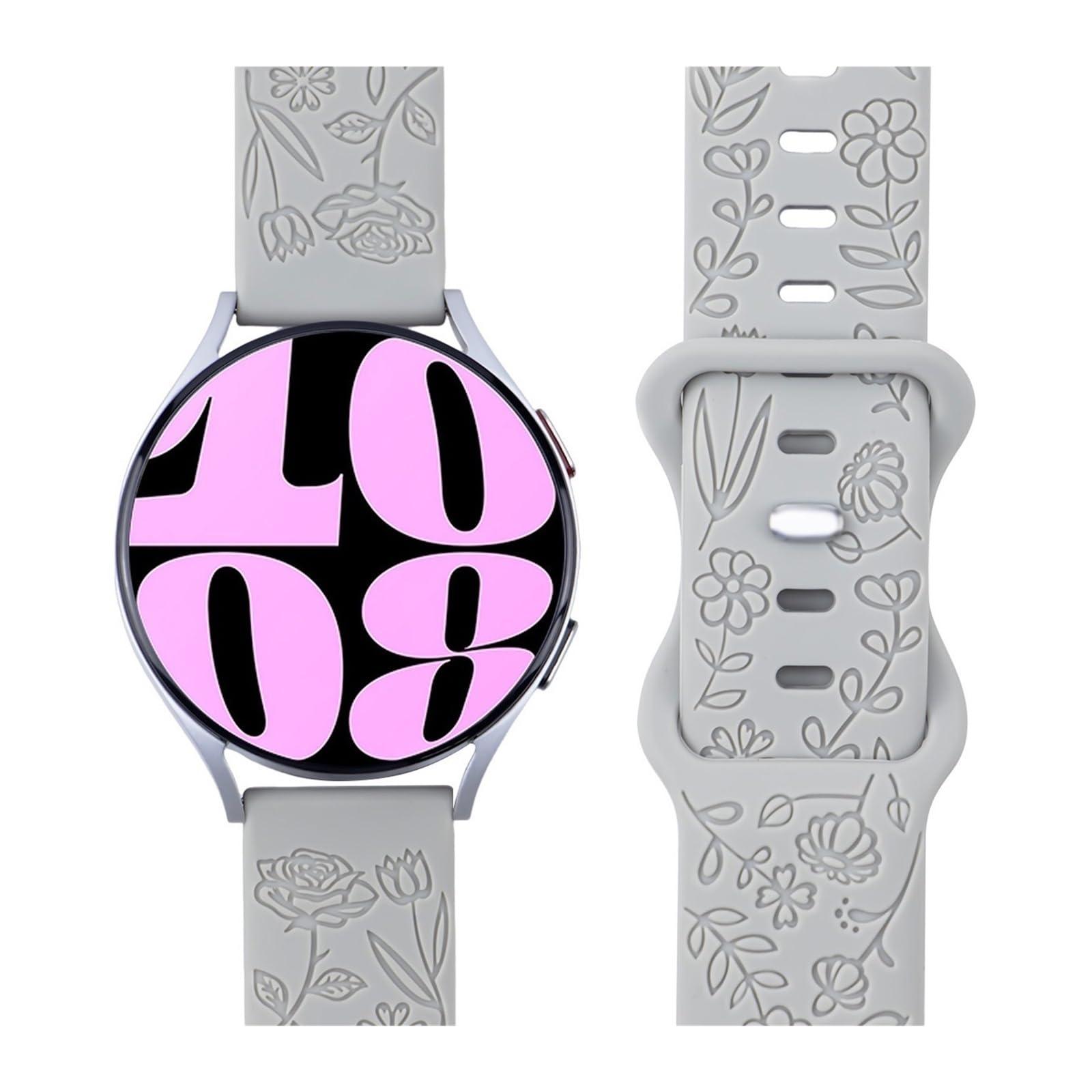WUURAA WUURAA Engraved Watch Band Suitable for Fitbit Versa 2/Versa/Versa Lite/Versa SE Women Silicone Fancy Cute Sport Strap (Color : Brown, Size : For Fitbit Versa)
